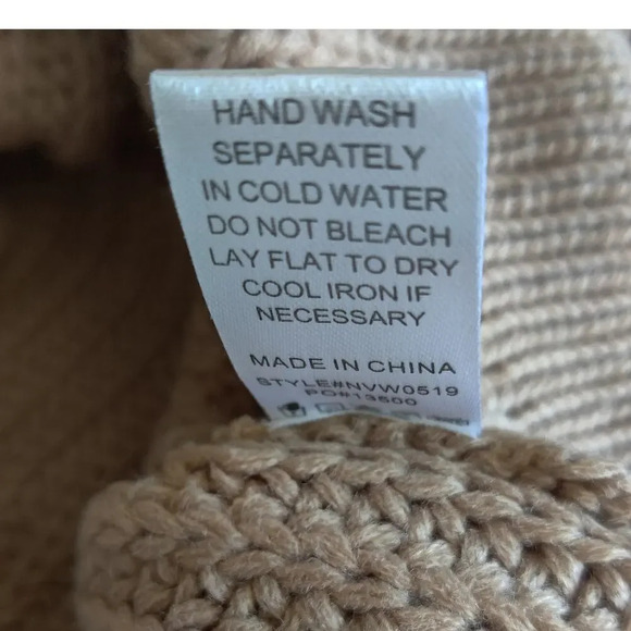 Vici Fringe Sleeve Sweater Size XS Taupe Beige Neutral Crewneck Oversized - Picture 4 of 8